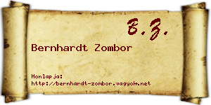 Bernhardt Zombor névjegykártya